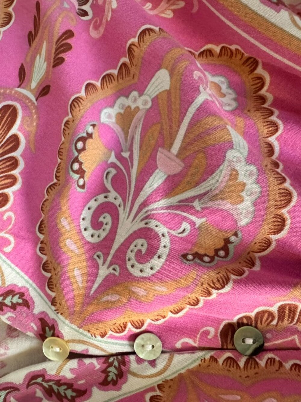 Pink Lily Pink Paisley Boho Blouson Mini Dress • Raglan Sleeve • M - Picture 6 of 10